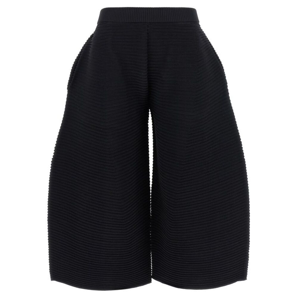 Issey Miyake Black Polyester Cropped Women's Pants